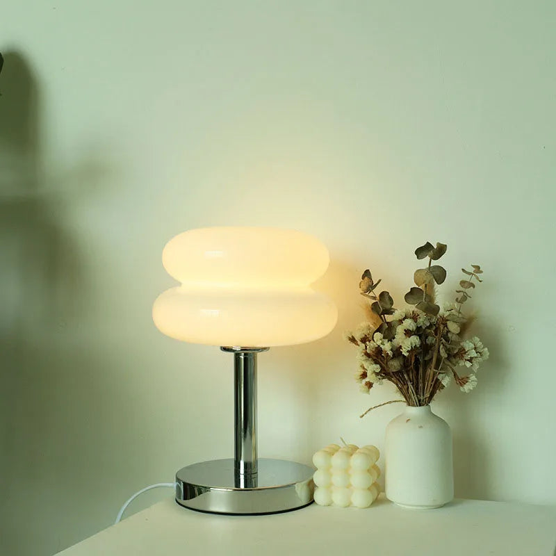 Trichromatic Dimming Glass Table Lamp for Living Room Atmosphere and Bedroom Decor